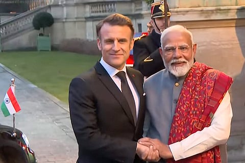 PM Modi with Emmanuel Macron in France