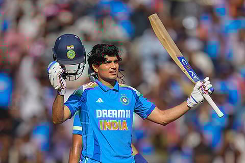 IND vs ENG 3rd ODI: India's Shubman Gill celebrates his century 