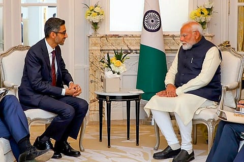 PM Modi meets Sundar Pichai in Paris