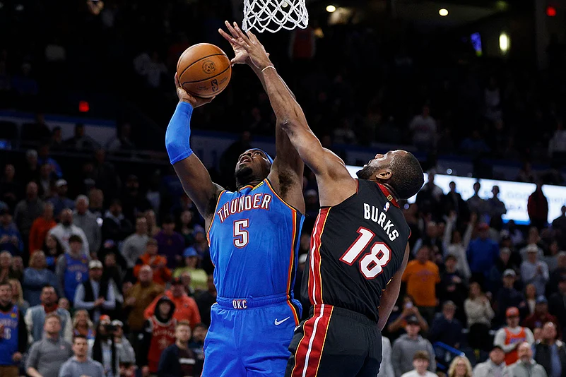 NBA basketball game 2024-25 Miami Heat vs Oklahoma City Thunder: Luguentz Dort