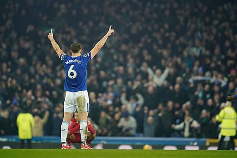 EPL 2024-25: Everton's James Tarkowski reacts