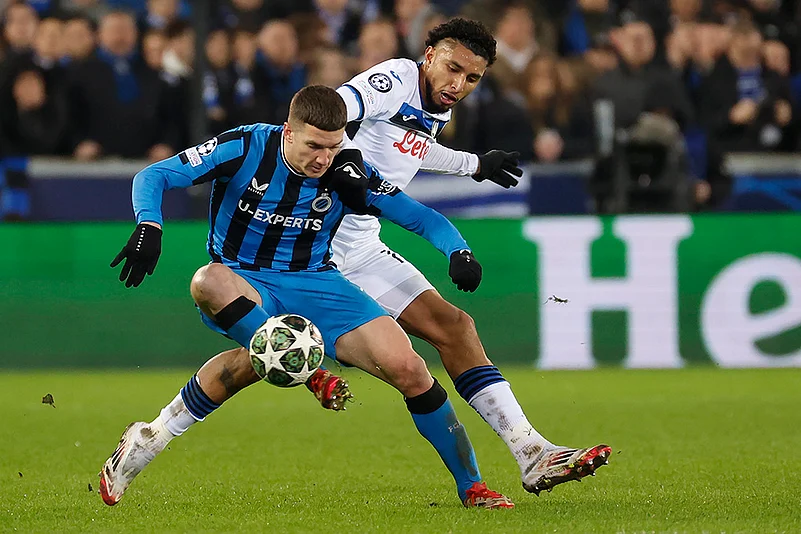 Belgium Soccer Champions League playoff first leg Club Brugge vs Atalanta: Christos Tzolis