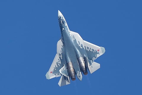 Aero India 2025: Russia's Su-57 fighter aircraft performs aerobatic maneuvers