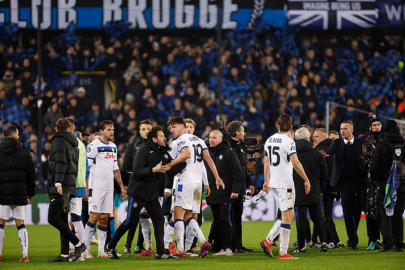 Belgium Soccer Champions League playoff first leg Club Brugge vs Atalanta 2