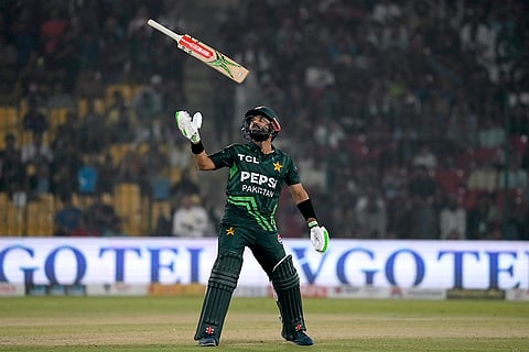 PAK vs SA ODI Cricket: Pakistan's Mohammad Rizwan flips his bat after scoring fifty