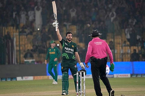 PAK vs SA ODI Cricket: Pakistan's Salman Ali Agha celebrates after scoring century