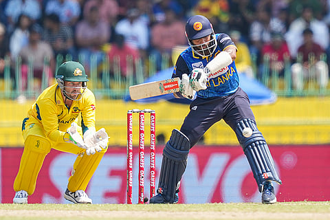 SL vs AUS 2nd ODI: Sri Lanka's Kusal Mendis plays a shot