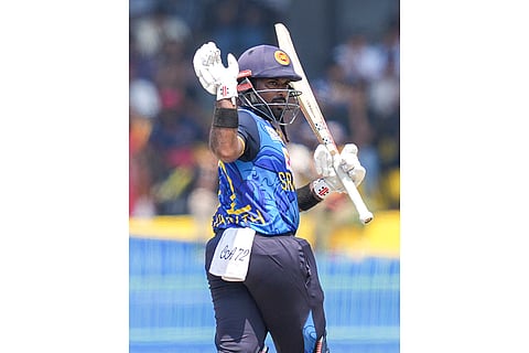 SL vs AUS 2nd ODI: Sri Lanka's Captain Charith Asalanka celebrates his fifty runs