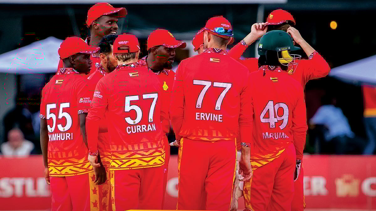 X | Zimbabwe Cricket  : Zimbabwe National Cricket Team ceelbrates win over Irealnd in 1st ODI match on February 14, Friday in Harare. 