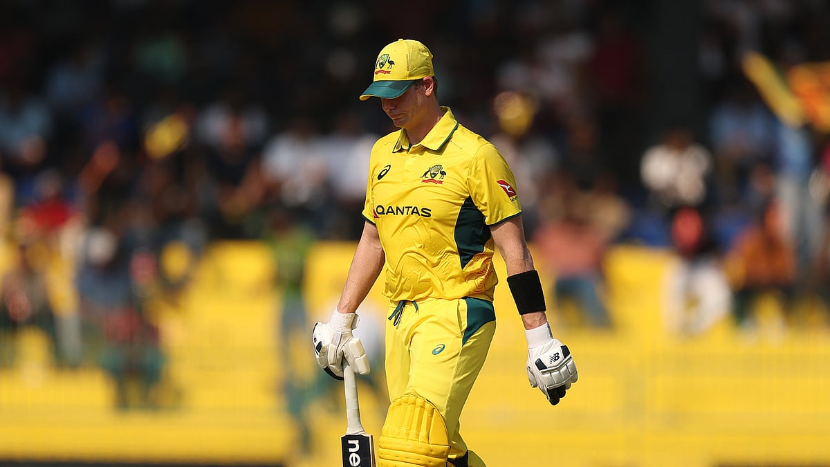 Steve Smith during Australia's ODI defeat to Sri Lanka