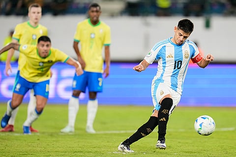 U-20 South American Championship: Argentina's Claudio Echeverri scores his side's opening goal 