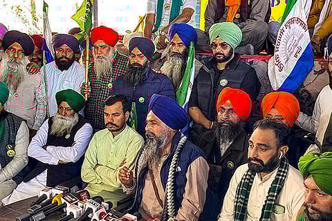 Sarwan Singh Pandher addresses media in Patiala