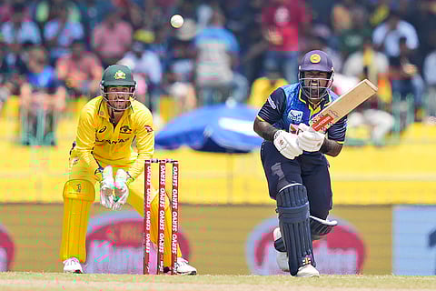 SL vs AUS 2nd ODI: Sri Lanka's Captain Charith Asalanka plays a shot