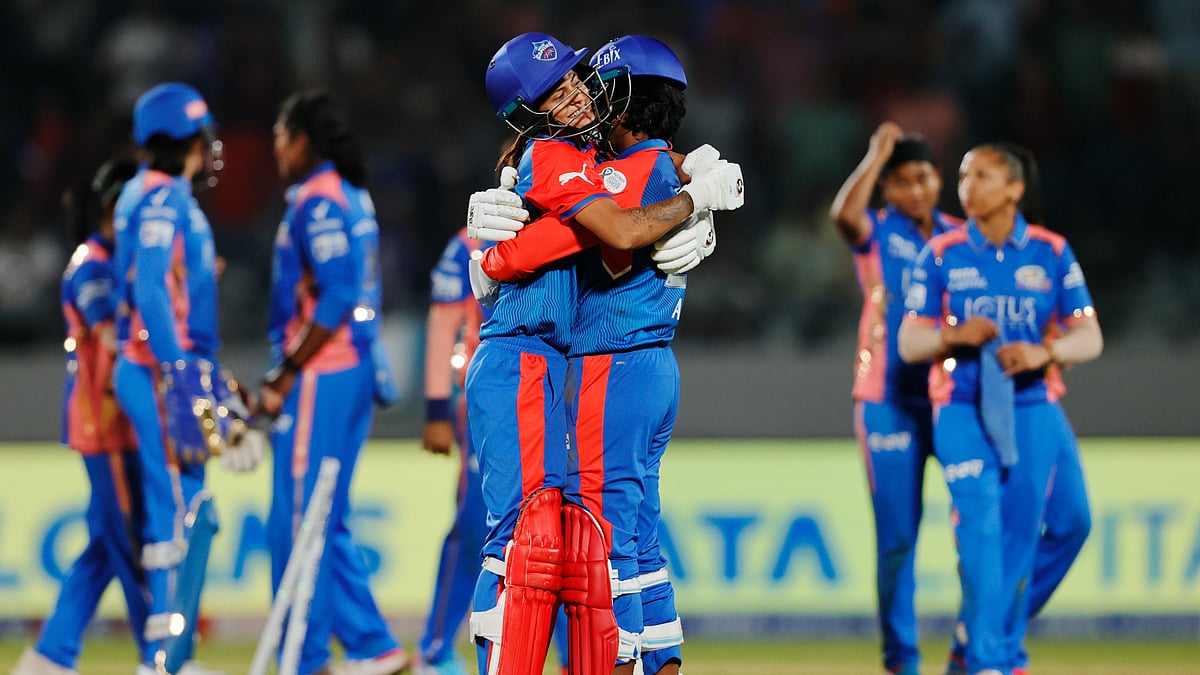 X/WPL : Delhi Capitals celebrate their win over Mumbai Indians 