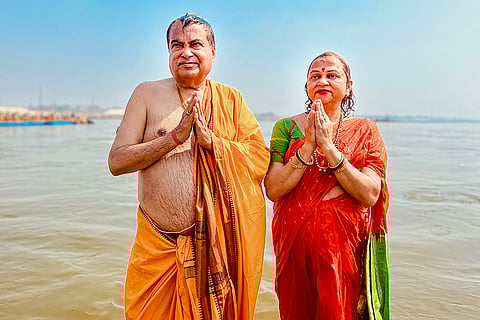 Nitin Gadkari at Maha Kumbh Mela 2025