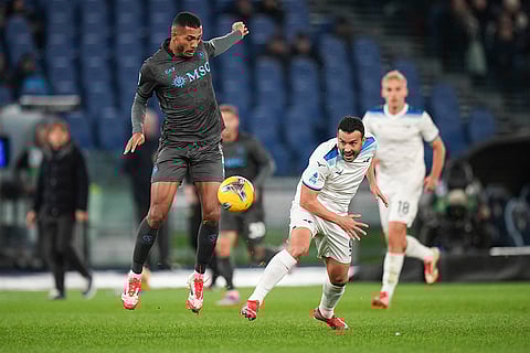 Serie A 2024-25: Napoli's Juan Jesus and Lazio's Pedro compete for the ball