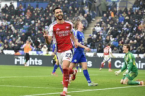 Premier League 2024-25: Arsenal's Mikel Merino celebrates after scoring his side's opening goal