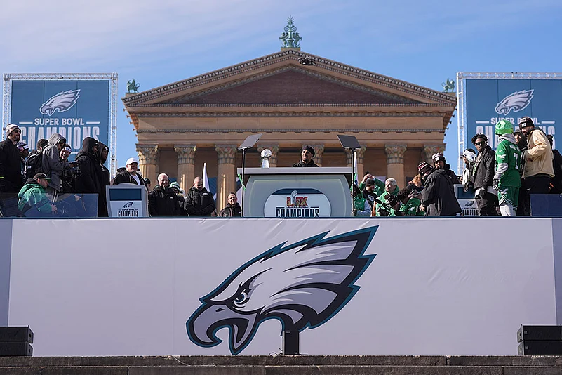 American Football NFL 2024-25 Super Bowl LIX Champions Philadelphia Eagles Parade Jalen Hurts speaks