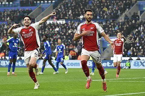 Premier League 2024-25: Arsenal's Mikel Merino celebrates after scoring his side's opening goal