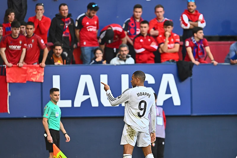 Spanish Soccer La Liga 2024-25 Osasuna vs Real Madrid: Kylian Mbappe