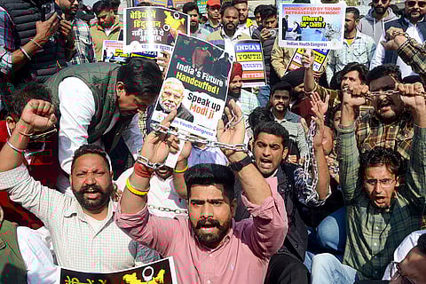 IYC protest in Amritsar