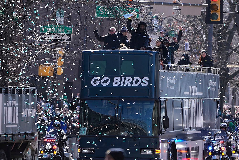 | Photo: AP/Matt Slocum : Super Bowl Eagles Parade: Players and coaches celebrate