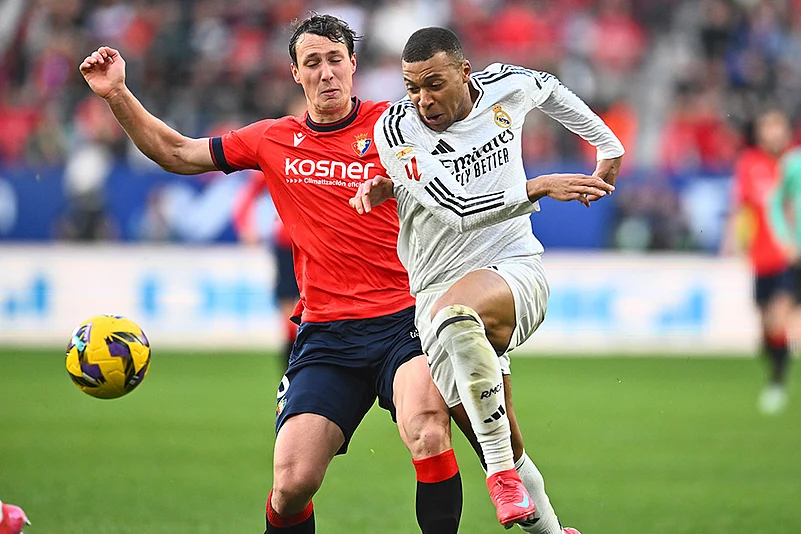Spanish Soccer La Liga 2024-25 Osasuna vs Real Madrid: Kylian Mbappe