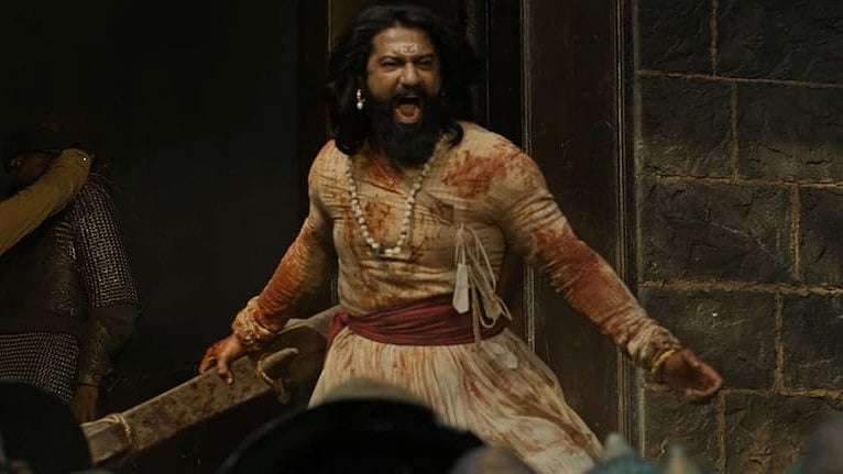 X : A still of Vicky Kaushal from Chhaava