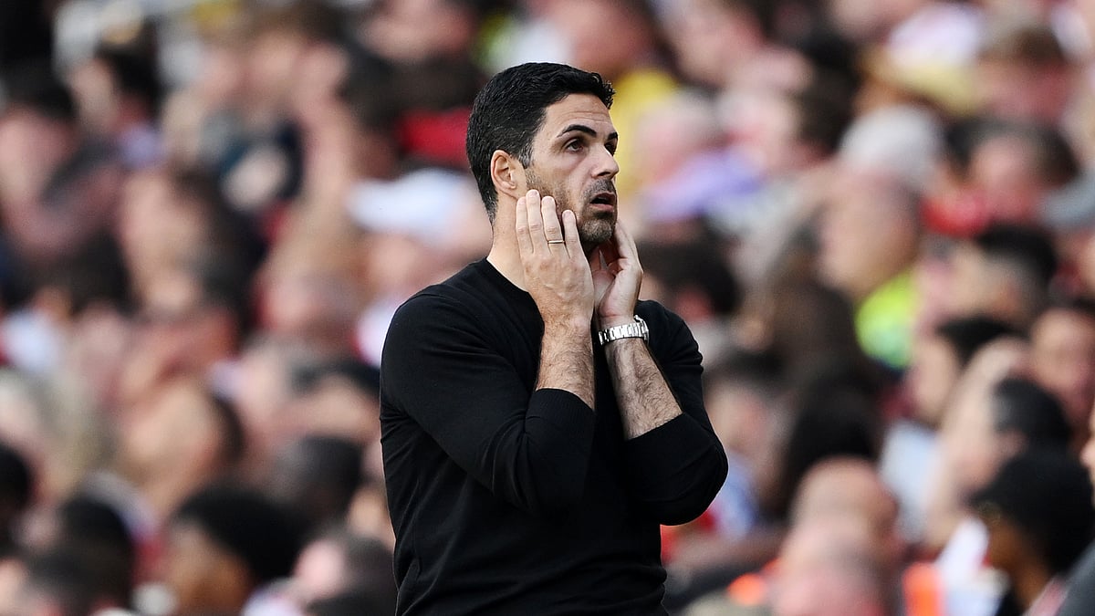 Arsenal manager Mikel Arteta during a match.