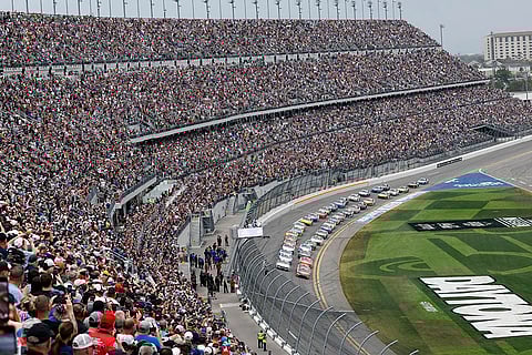 NASCAR Daytona 500: The field of cars takes the green flag to start race