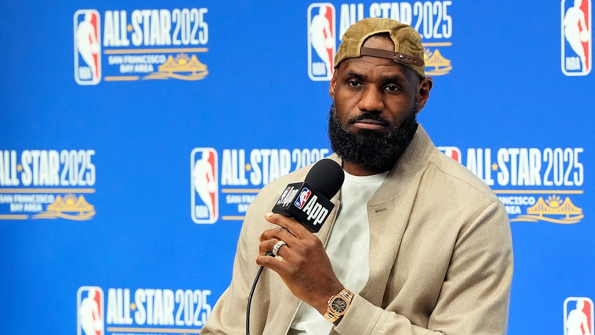 File Photo : LeBron James pictured at a press conference ahead of the All-Star Game.