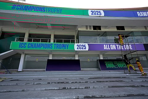 Champions Trophy 2025: Workers give final touches of arrangements at Rawalpindi Cricket Stadium