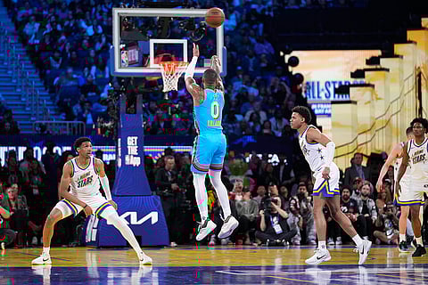 2025 NBA All Star Game: Damian Lillard of Shaq's OGs makes a game-wining 3-point basket