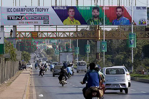 Champions Trophy 2025: Billboard depicting portraits of the various cricketers