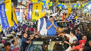 PTI : Aam Aadmi Party (AAP) rally led by Arvind Kjeriwal