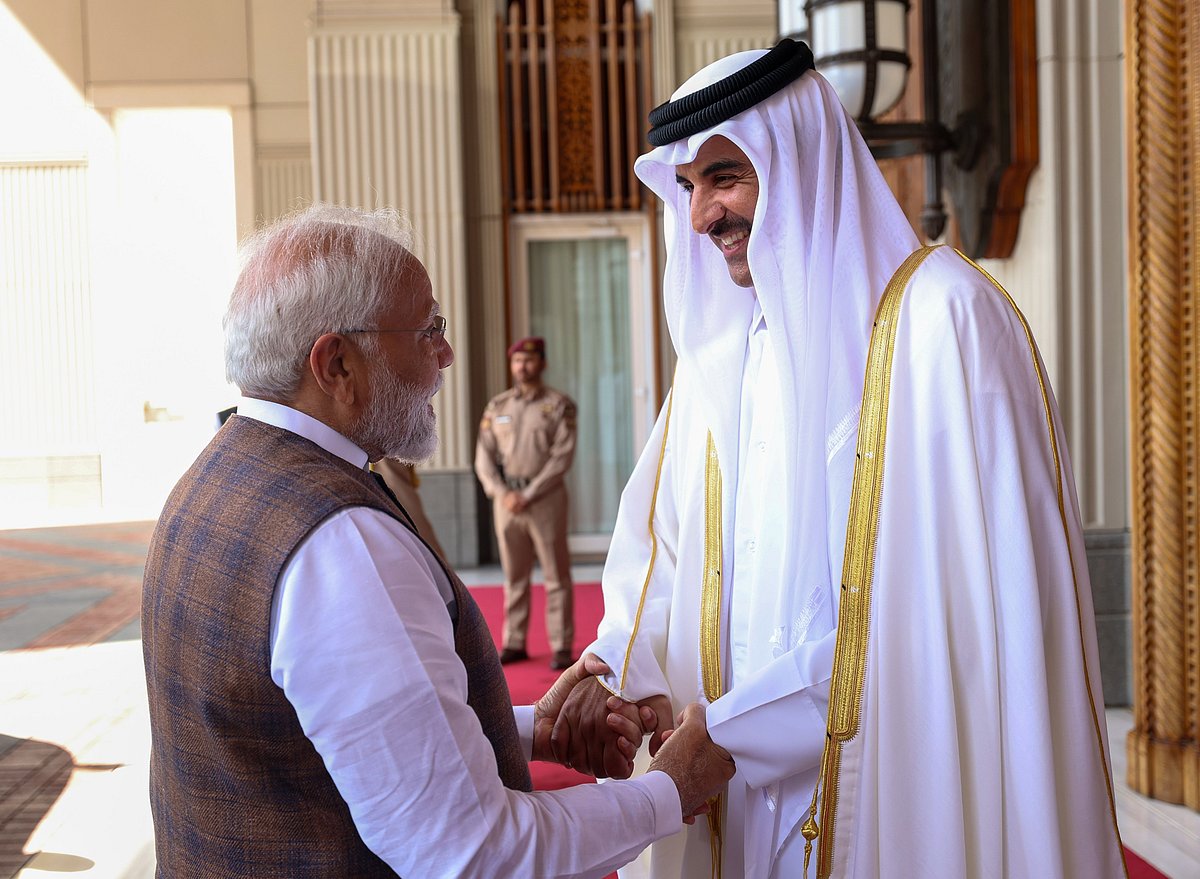 x.com/NarendraModi : Upon arrival, the two leaders exchanged pleasantries and shook hands. The two leaders held delegation-level talks at Hyderabad House, in New Delhi.