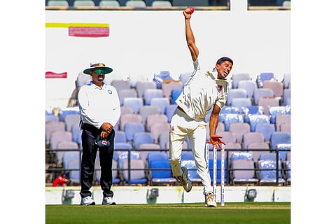 Ranji Trophy semi-final, MUM Vs Vidarbha: Mumbai's Tanush Kotian bowls a delivery