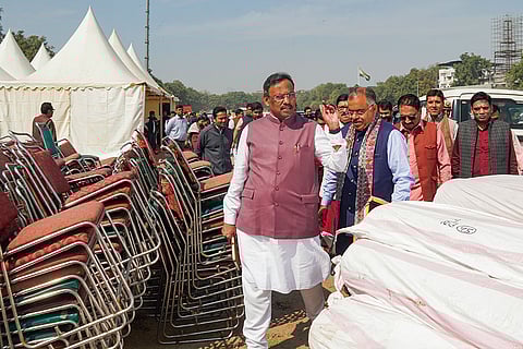 Preps for oath ceremony of new Delhi govt