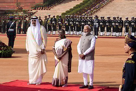 Amir of Qatar at Rashtrapati Bhavan