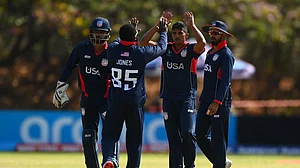 Nosthush Kenjige stole the show as ODI records tumbled in Oman