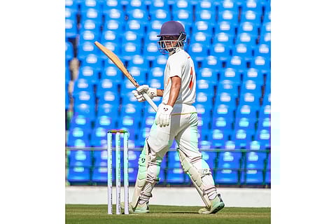 Ranji Trophy semi-final, MUM Vs Vidarbha: Vidarbha's Danish Malewar celebrates his half century