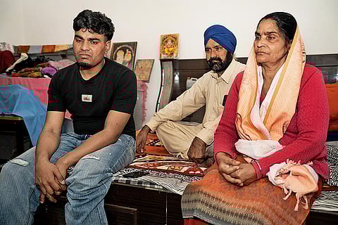 Dunki and Debt: Mandeep Singh with his parents 