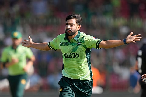 Champions Trophy 2025 Match 1, PAK vs NZ: Pakistan's Haris Rauf celebrates after taking the wicket of New Zealand's Daryl Mitchell