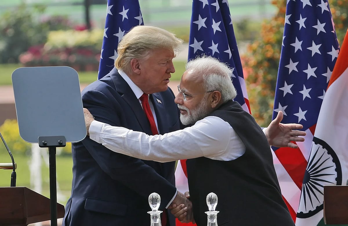 AP : US President Donald Trump with PM Narendra Modi