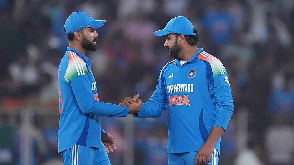 | Photo: AP/Ajit Solanki : Rohit Sharma and Virat Kohli named in India’s ODI squad for Australia series.