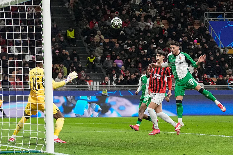 Italy Soccer Champions League playoff second leg AC Milan Vs Feyenoord: Julian Carranza