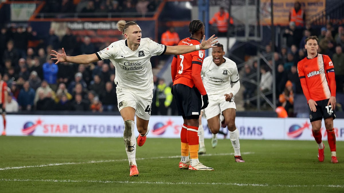 Talovierov celebrates scoring Plymouth's equaliser