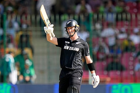 Champions Trophy 2025 Match 1, PAK vs NZ: New Zealand's Will Young celebrates after scoring fifty