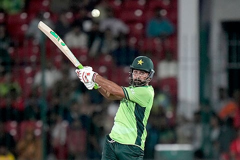 Champions Trophy 2025 Match 1, PAK vs NZ: Pakistan's Khushdil Shah plays a shot