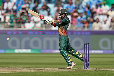 Champions Trophy 2025 Match 2, IND vs BAN: Bangladesh's Towhid Hridoy plays a shot